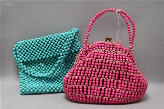 Two 1960s large beaded bags